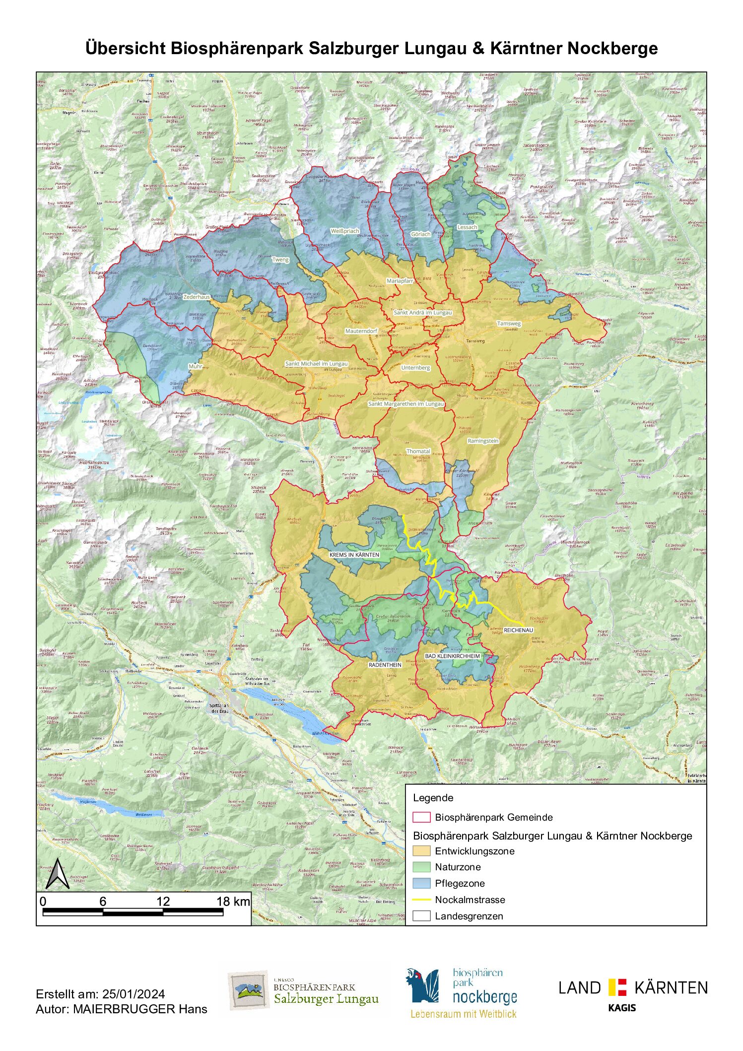 Biosphaerenpark-Lungau-Nockberge-Karte